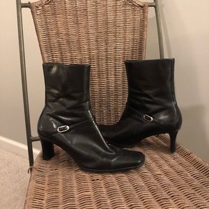 Vintage | Nine West Black Leather Square Toe Boots